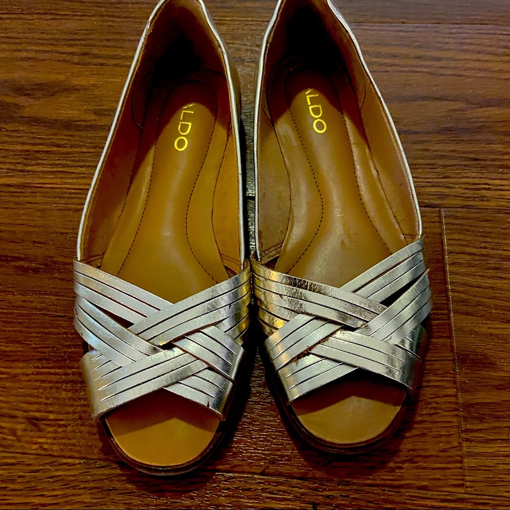ALDO gold sandals